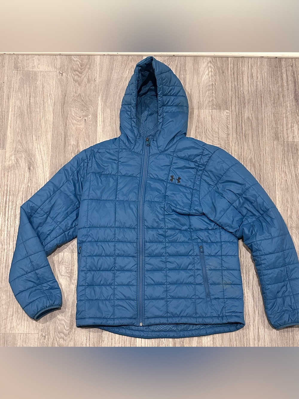 Under Armour Insulated Puffer Quilted Storm Fit Jacket Size XL Blue See Pics